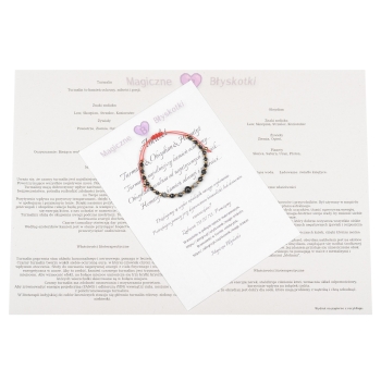 Bransoletka celebrytka czarny TURMALIN OBSYDIAN HEMATYT ochrona i spokój